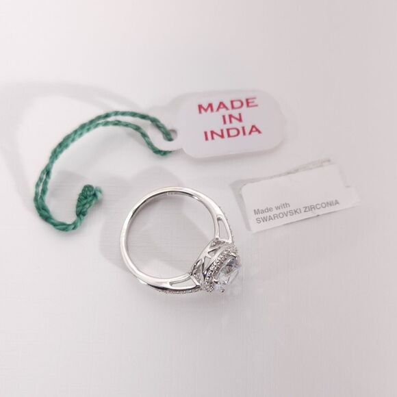 Simulated Diamond J Francis SWAROVKI Elements™ Ring Size 8-1/4 - Picture 7 of 9